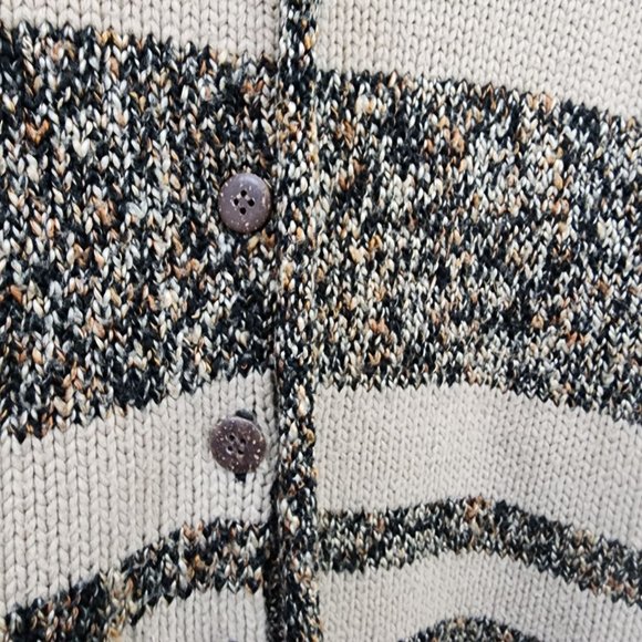 Magpie 1/2 button long boho patchwork duster sweater 3/4" sleeves woman's L/XL - Picture 9 of 11